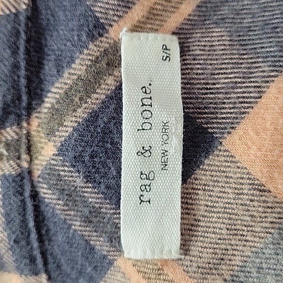 Rag & Bone Cruz Shirt Classic Fit Pink Plaid Flannel - Picture 6 of 10